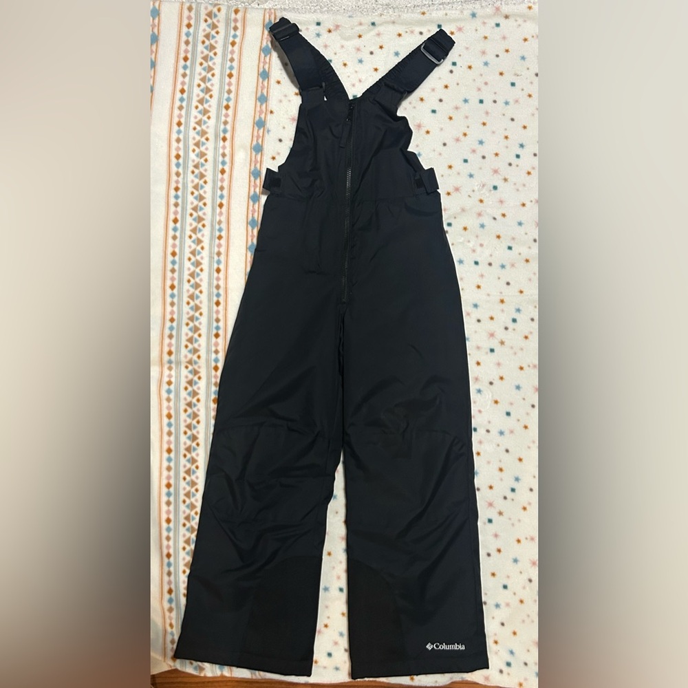 Columbia Black Snow Bibs Unisex Kids 7/8